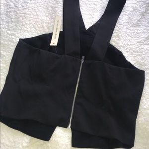 Black dressy crop top